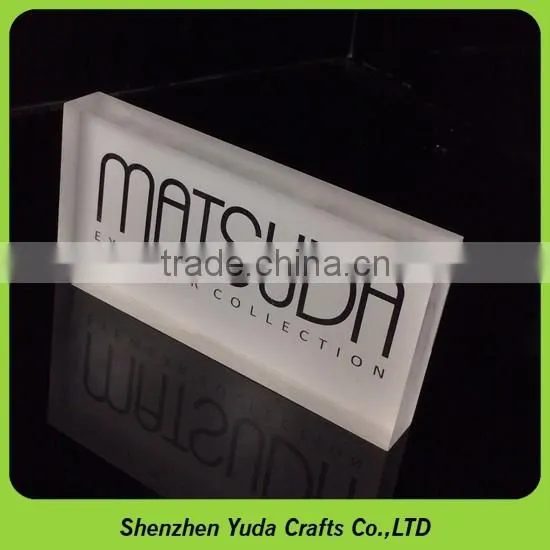 Factory Price Acrylic Logo Blocks With Base Printing Plexiglass Name Plate photo-2