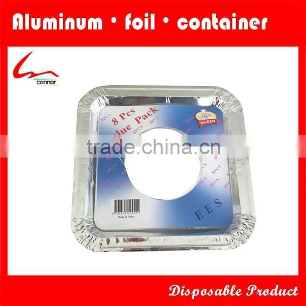 Household Kitchen Used Disposable Square Aluminium Foil Gas Burner/Stove Mat/ Gas Stove Liner With One Hole photo-2