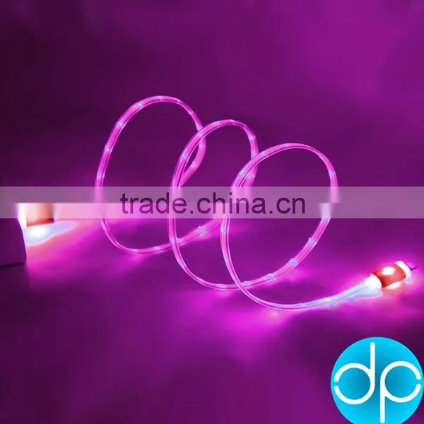 2015 Hot Selling Charger Cable Flat Wired Glowing Usb Cable Led Light for Promotion photo-4