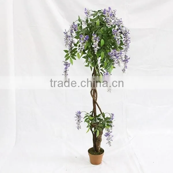 Cheap Artificial Bean Flower Trees Wood Trunk photo-2