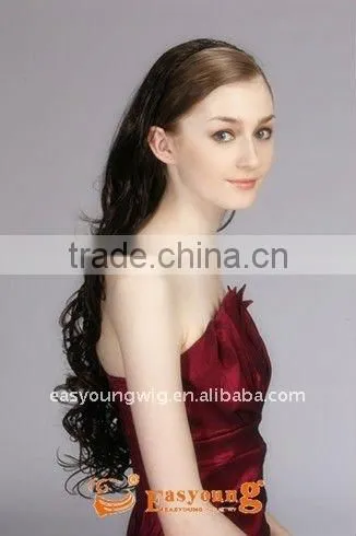 Fashion Long Curly Half Head Wigs Hairpieces, Synthetic 3/4 Wigs photo-3