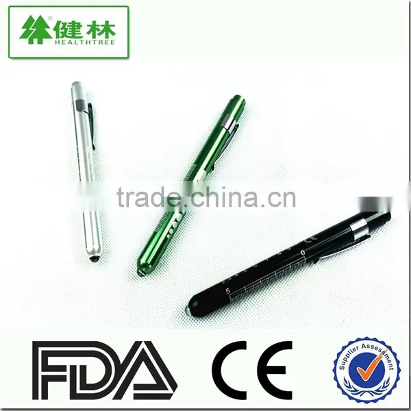 Small Aluminium Flash Light Yellow Light Medical LED Pen Light