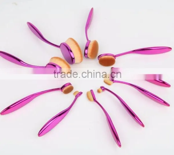 New High Quality 10pcs Oval Make up Brush Set, Oval Foundation Brush photo-3