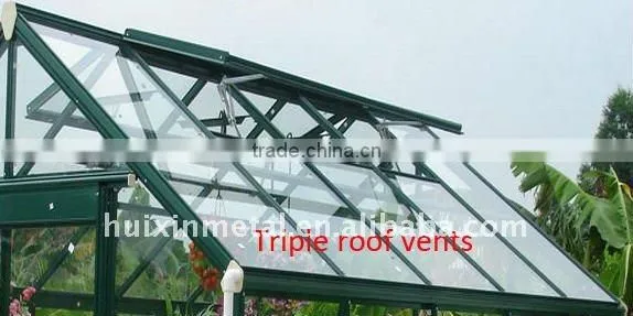 Tempered Glass Sheet Greenhouse With Aluminum Frame HX98125 photo-2