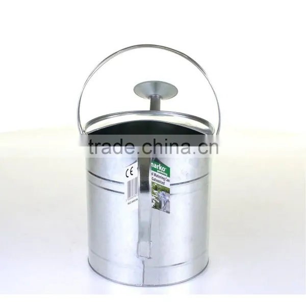 Metal Galvanised Steel Watering Can 9 Litre Garden Water Plants Green Cream Galvinised (Silver) photo-4