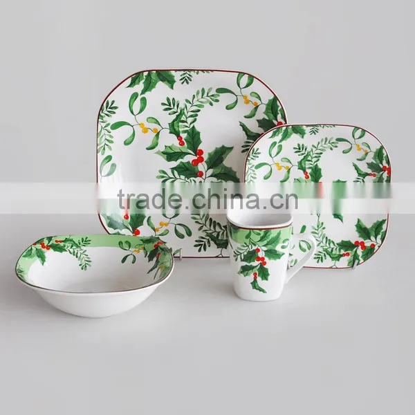 20pcs Square Shape Porcelain Dinnerware Set,16pcs Square Shape Dinner Set With Decal,porcelain Dinnerware Set photo-3