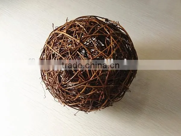 RH-YF25 Christmas Home Decorative Weaving Natural Round Rattan Balls photo-3