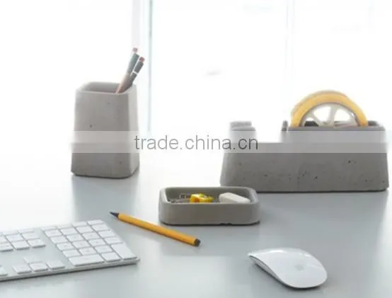 Wholesale Desktop Concrete Hand Made Pen Holder With Phone Holder or Memo Pad Holder photo-4