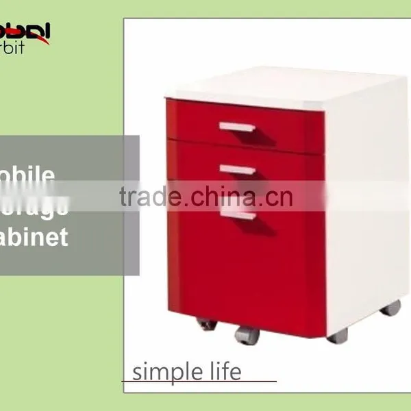 Rollling 3 Tier Drawer Mobile Storage Bedroom Table File Wooden Cabinet photo-2