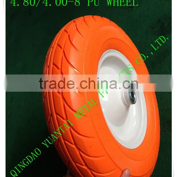 Wheel Barrow, Garden Tool Cart, Hand Trolley Use Air Wheel Cart Wheel PU Foam Flat Free Pneumatic Solid Rubber Caster Wheel photo-4