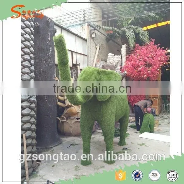 Hot Sell Artificial Animal Green Sculpture Customized Garden Green Sculpture Plastic Large Artificial Elephant Sculpture photo-5