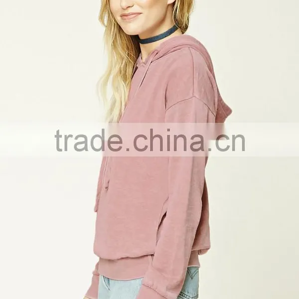 Latest Design Sweatshirt Long Sleeves Ribbed Trim Drawstring Distressed Hoodie, Blank High Quality Hoodies Wholesale photo-6
