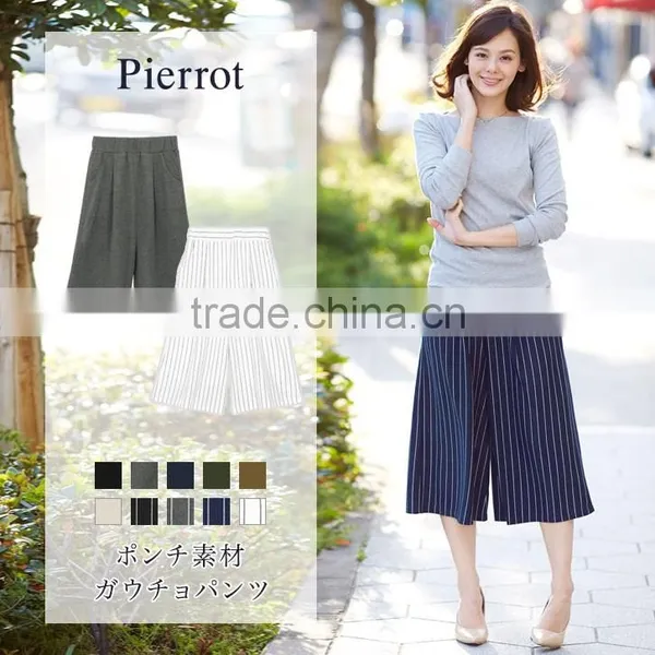 Stripe White &color Variation Girls Dress Pants With Tripe