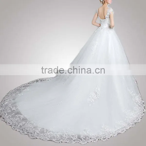 Stretchable Peter Pan Collar Luxury Of Bride Dress Reliable Supplier photo-2