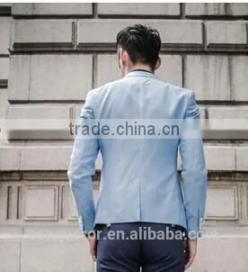 Men's Light Blue Suit, Made to Measure Suit (SHT1405) photo-2