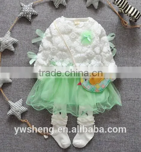 Top Quality Baby Girls Dress Cheap Long Sleeve Children Princess Lace Top Dress photo-4