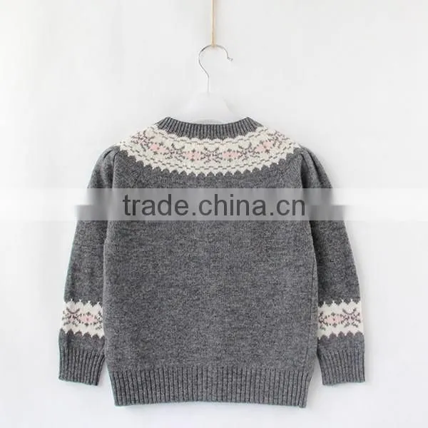 Girls Snowflake Pattern Knitted Christmas Sweater photo-3