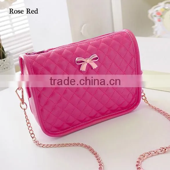 New Fashion Women Synthetic Leather Casual Bow Shoulder Bag Cross Bag Handbag photo-6