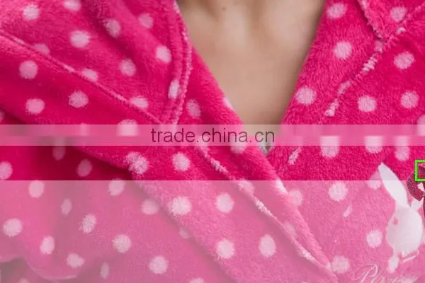 Women Hooded Print Floor Length Bath Robe photo-3