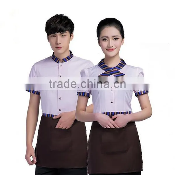 Wholesale Elegant Cheap Own Brand Embroidery Logo Breathable Hotel Reception Uniform photo-4