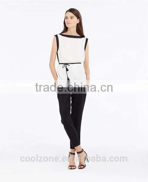 New Arrival Hot Selling Sleeveless High Neck Models Chiffon Blouse photo-3