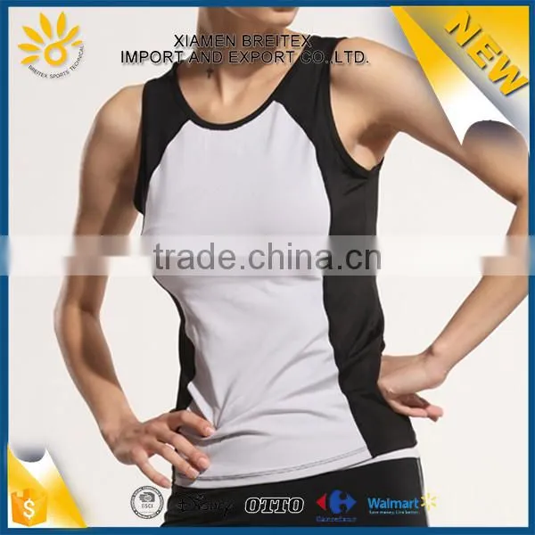 Oem Factory Cheap Fitness Breathable Women Splicing Tank Top photo-2