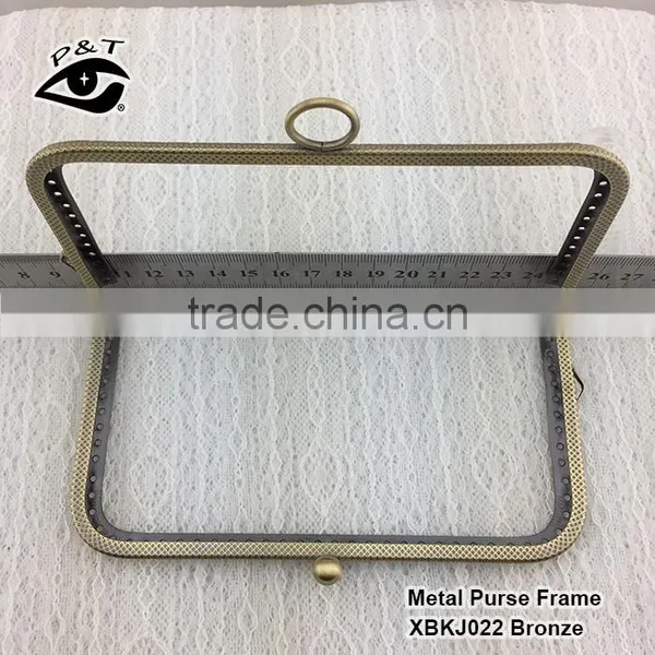 15x8cm Rectangle Embossed Bronze Color Purse Frame Metal for Handbag photo-2