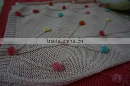 Super Soft 100% Cotton Knitted Throw Blanket