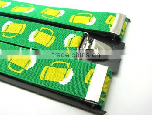 Women's/Men's Adjustable Clip-on Unisex 3.5cm Suspenders Green Yellow Deutsch Wein Und Bier-Festivals 2016 photo-3
