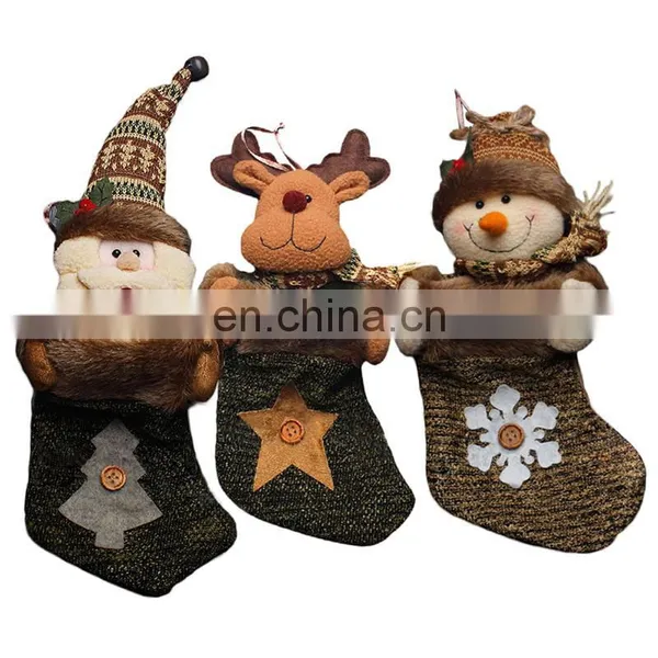 34CM Medium 3D Personalized Craft Cute Decoration and Gift Bag Christmas Stockings - Snowman photo-3