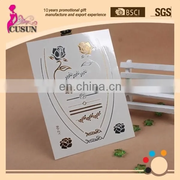 High Quality Flash Gold Temporary Metallic Tattoo photo-3