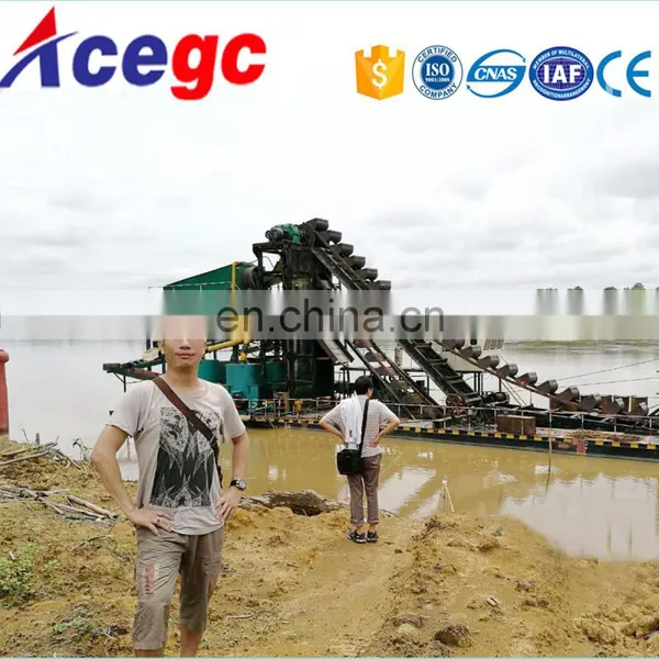 2018 Africa Popular New Bucket Chain Gold Dredger With Generate Set for Sale photo-3