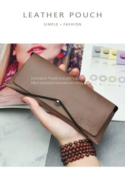 ​Fresh and Vintage Myopic Eyewear Case; Elegant and Stylish Leather Eyeglasses Case photo-2
