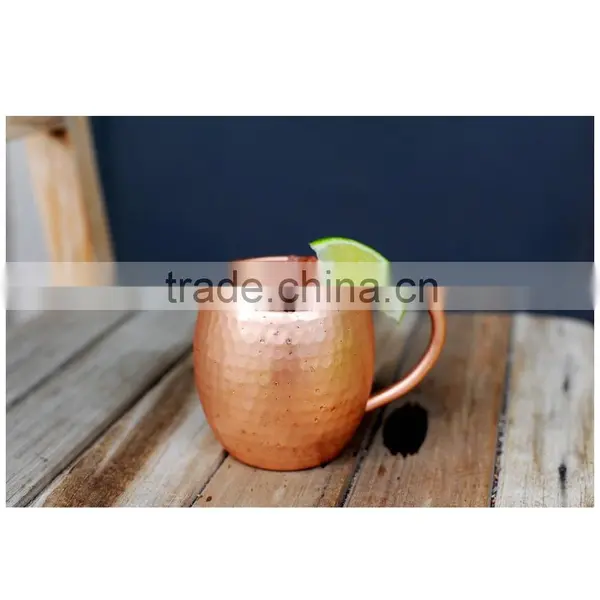 Black Antique Hammered Moscow Mule Copper Mug With Solid Twisted Brass Handle photo-4