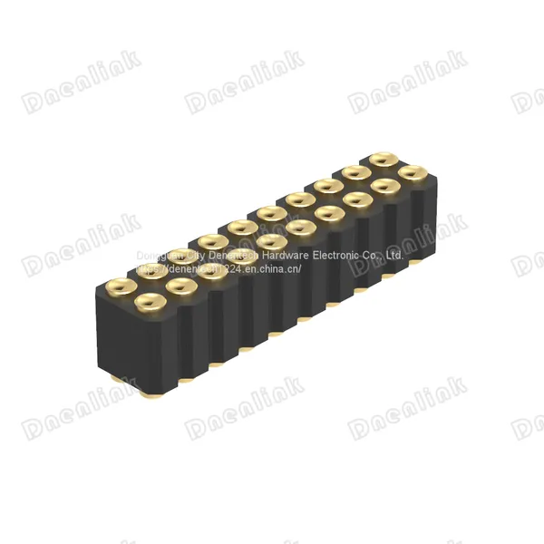 Dnenlink 2.00mm Pitch Dual Row H4.0mm Concave Contact Straight SMT Type Female Header PogoPin Header