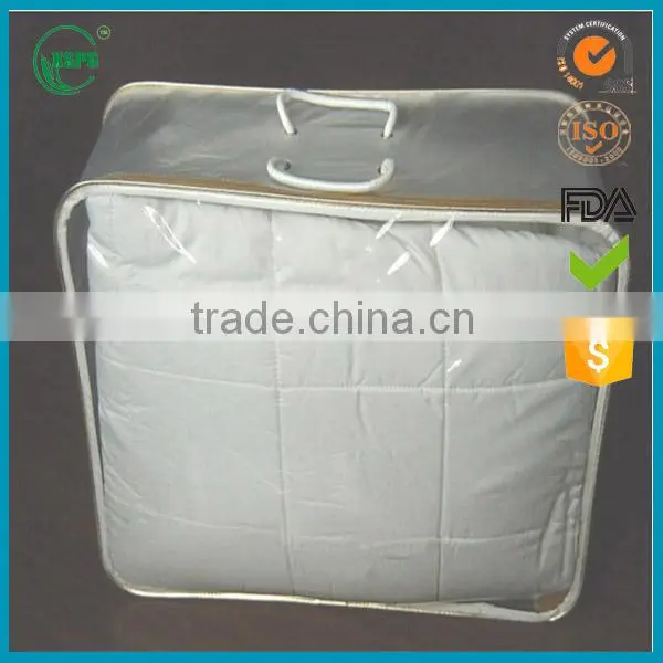 Clear Plastic Pvc Quilt/pillow Zipper Packing Bag With Handle