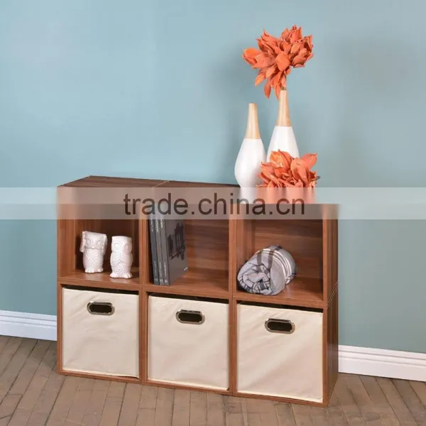 Non-woven Foldable Fabric Storage Bins Box Set of 3 With 2 Metal Handles photo-5