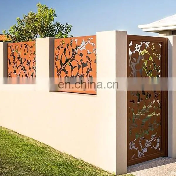 Cortensteel Laser Cut Corten Steel Garden Partition Decorative Outdoor Metal Privacy Room Corten Steel Screen