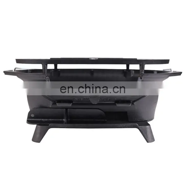 Spring Camping Hibachi Charcoal Cast Iron Grill Stove photo-3
