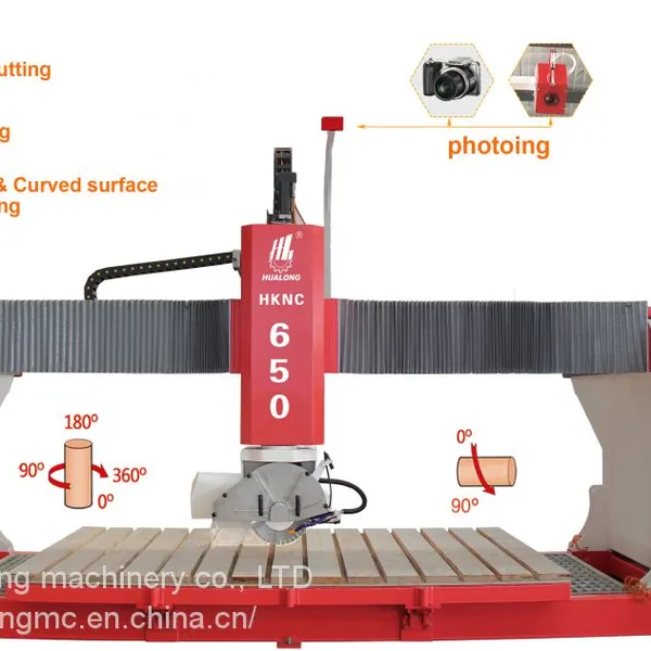 Hualong Machinery HKNC 650 5 Axis CNC Bridge Saw Stone Cutting Machine With Favorable Price CE Certificate photo-2