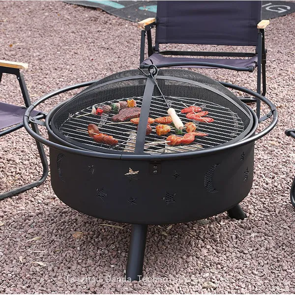 Star And Moon Outdoor Smokeless Fire Pit Wood Burning Patio BBQ Grills photo-2