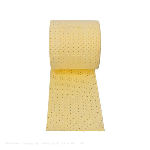 Hazmat Chemical Absorbent Rolls For Spill Control Meltblown Medium-Weight Sonic Bonded Yellow photo-3