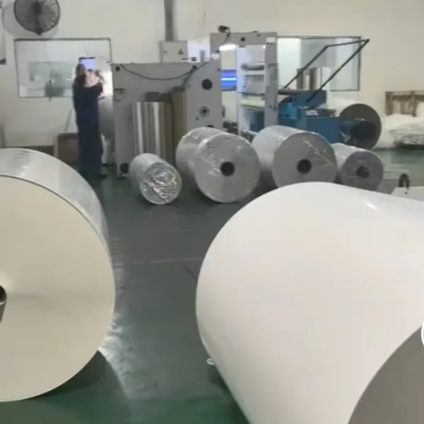 Best Seller 80gsm Semi Gloss Coated Paper Jumbo Roll Hot Melt Adhesive Glassine Liner For Barcode Food Commodity Label Raw Material photo-4