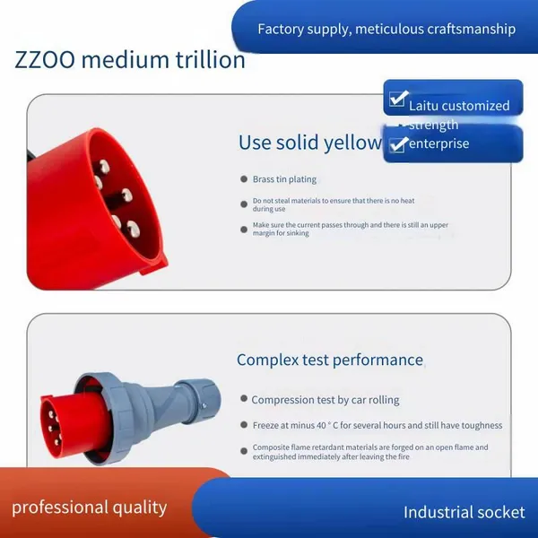 High-current Rainproof Industrial Couplers 63a 125a With Tuv and ce Certification, Zhongzhao photo-2