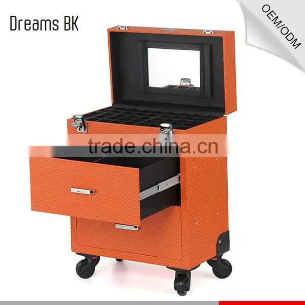 Hot Sales Orange Hairdresser Trolley Makeup Professional Case for Dresser photo-4