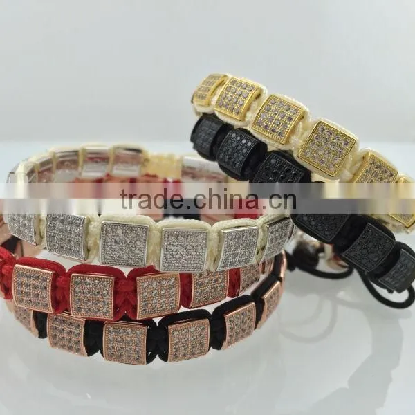 Latest Fashion Square Diamonds Rope Bangle Bracelet for Men photo-3