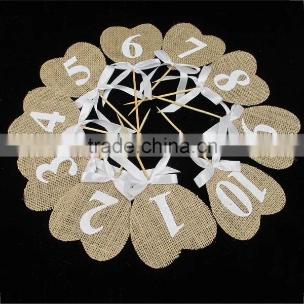 Personalized Monogram Burlap Numbers Seating Charts photo-2