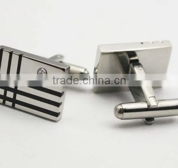 High Quality Rectangle Shape Crystal Cufflinks for Man photo-4