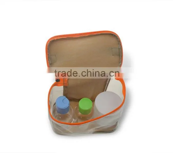 Transparent PVC Leather Make Up Case With Cloth Zipper photo-6