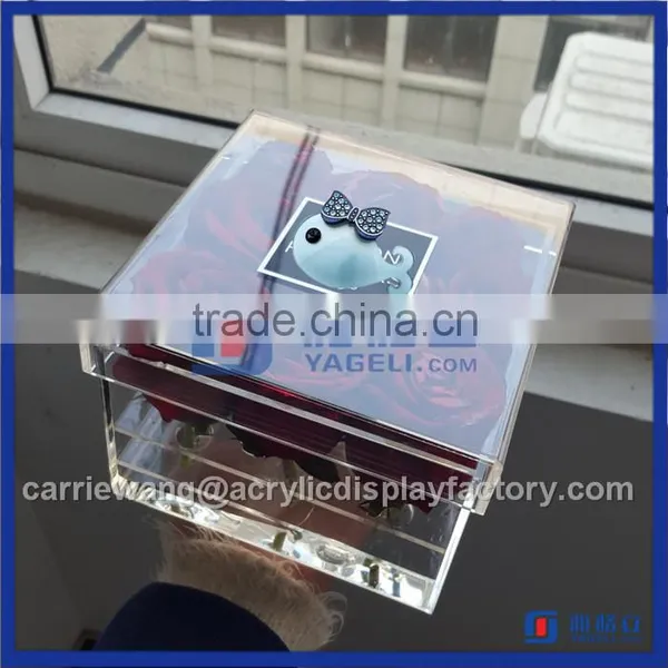 Factory Manufacturer Acrylic Flower Box / Acrylic Rose Box With Removeble Divided photo-5